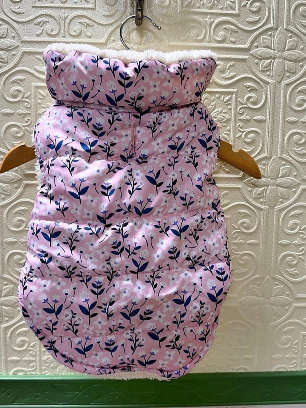 Pup Crew Floral Pink & Cream Dog Coat
